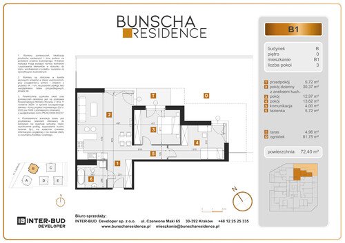 Plan Inter-Bud Developer Sp. z o.o. mieszkanie w inwestycji ul. Bunscha Bunscha Residence (wkrótce w sprzedaży) 