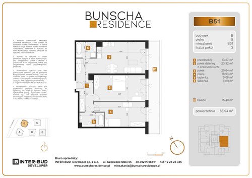 Plan Inter-Bud Developer Sp. z o.o. mieszkanie w inwestycji ul. Bunscha Bunscha Residence (wkrótce w sprzedaży) 