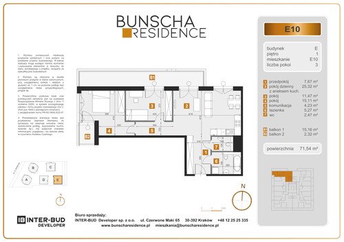 Plan Inter-Bud Developer Sp. z o.o. mieszkanie w inwestycji ul. Bunscha Bunscha Residence (wkrótce w sprzedaży) 