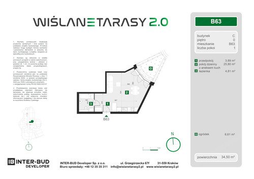 Plan Inter-Bud Developer Sp. z o.o. apartament w inwestycji ul. Grzegórzecka Wiślane Tarasy 2.0 - bud. C (wkrótce w sprzedaży)