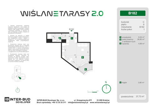 Plan Inter-Bud Developer Sp. z o.o. apartament w inwestycji ul. Grzegórzecka Wiślane Tarasy 2.0 - bud. C (wkrótce w sprzedaży)