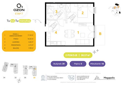 Plan Megapolis mieszkanie w inwestycji ul. Banacha Osiedle OZON Etap 7