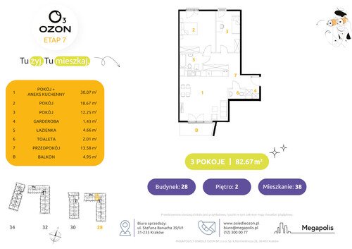 Plan Megapolis mieszkanie w inwestycji ul. Banacha Osiedle OZON Etap 7