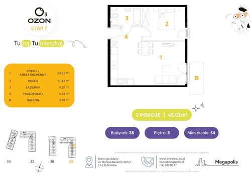 Plan Megapolis mieszkanie w inwestycji ul. Banacha Osiedle OZON Etap 7