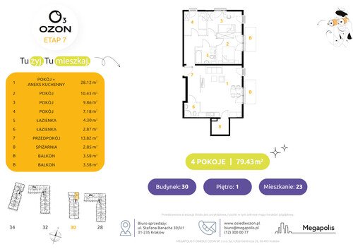 Plan Megapolis mieszkanie w inwestycji ul. Banacha Osiedle OZON Etap 7