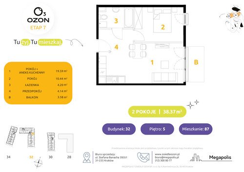 Plan Megapolis mieszkanie w inwestycji ul. Banacha Osiedle OZON Etap 7