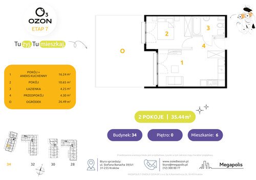 Plan Megapolis mieszkanie w inwestycji ul. Banacha Osiedle OZON Etap 7