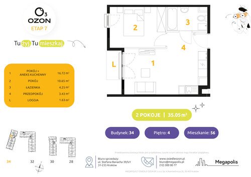 Plan Megapolis mieszkanie w inwestycji ul. Banacha Osiedle OZON Etap 7