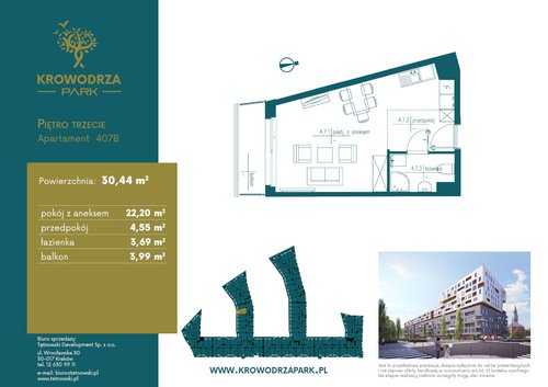Plan Tętnowski Development mieszkanie w inwestycji ul. Lea / al. Kijowska Krowodrza Park - bud. B