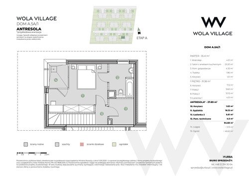 Plan Wola Village Urba CK Sp. z o.o. Sp. k. mieszkanie w inwestycji ul. Podłużna Wola Village - etap IA i IB 