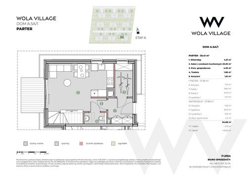 Plan Wola Village Urba CK Sp. z o.o. Sp. k. mieszkanie w inwestycji ul. Podłużna Wola Village - etap IA i IB 