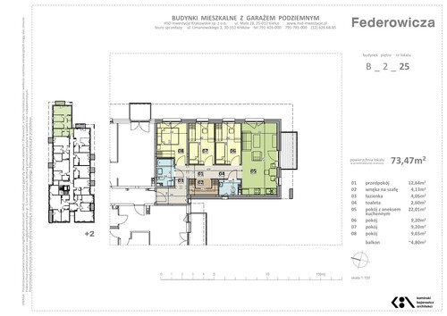 Plan HSD Inwestycje Krakowskie Sp. z o.o. mieszkanie w inwestycji ul. Federowicza Federowicza – Ruczaj Park