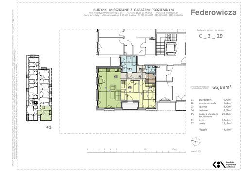 Plan HSD Inwestycje Krakowskie Sp. z o.o. mieszkanie w inwestycji ul. Federowicza Federowicza – Ruczaj Park