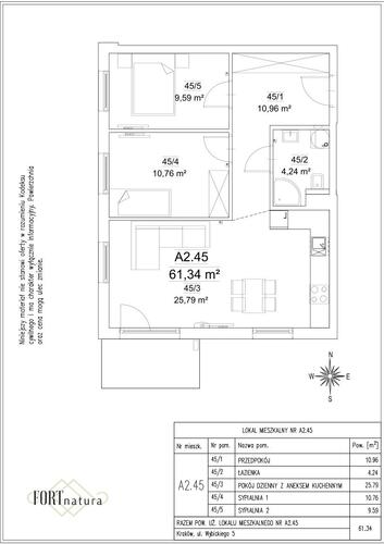 Plan Frax-Bud mieszkanie w inwestycji ul. Wybickiego 5 FORTnatura - budynek A2