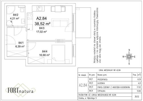 Plan Frax-Bud mieszkanie w inwestycji ul. Wybickiego 5 FORTnatura - budynek A2