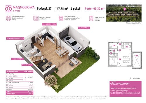 Plan 4K Development dom w inwestycji Wieliczka, ul. Magnoliowa Magnoliowa Twin