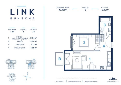 Plan Megapolis Sp. z o.o. mieszkanie w inwestycji ul. Bunscha 14A, 14B, 14C Link Bunscha