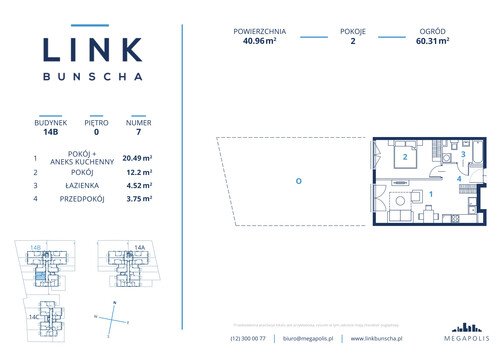 Plan Megapolis Sp. z o.o. mieszkanie w inwestycji ul. Bunscha 14A, 14B, 14C Link Bunscha