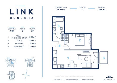 Plan Megapolis Sp. z o.o. mieszkanie w inwestycji ul. Bunscha 14A, 14B, 14C Link Bunscha