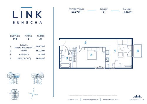 Plan Megapolis Sp. z o.o. mieszkanie w inwestycji ul. Bunscha 14A, 14B, 14C Link Bunscha