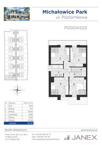 Plan Firma Janex Sp. z o.o. dom w inwestycji Michałowice, ul. Poziomkowa Michałowice Park - II etap (stan deweloperski)