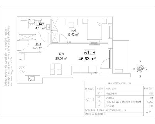 Plan Frax-Bud mieszkanie w inwestycji ul. Wybickiego 5 FORTnatura - budynek A1