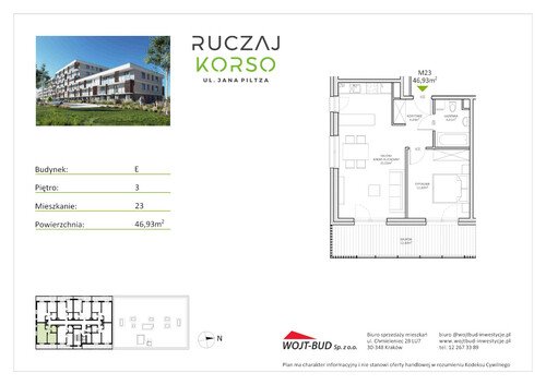 Plan Wojt-Bud Sp. z o.o. mieszkanie w inwestycji ul. Jana Piltza 23 Ruczaj Korso - etap III