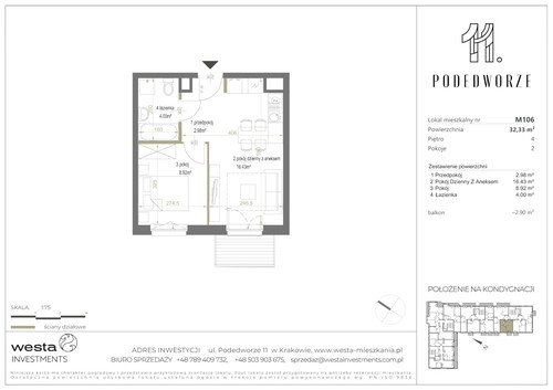 Plan Palladio Podedworze Pasek Paluch Sp. k. mieszkanie w inwestycji ul. Podedworze 11 Podedworze 11