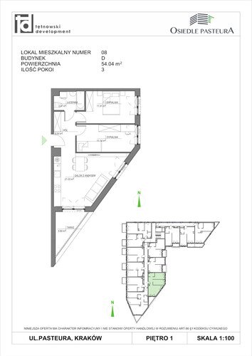 Plan Tętnowski Development mieszkanie w inwestycji ul. Pasteura Osiedle Pasteura - IV etap