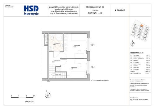 Plan HSD Inwestycje Paszkowskiego Sp. z o.o. mieszkanie w inwestycji ul. Paszkowskiego ul. Pękowicka/Paszkowskiego