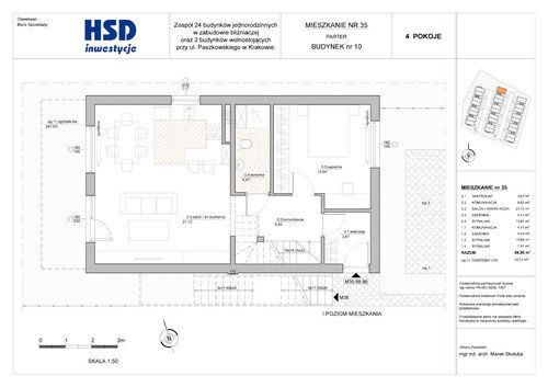 Plan HSD Inwestycje Paszkowskiego Sp. z o.o. mieszkanie w inwestycji ul. Paszkowskiego ul. Pękowicka/Paszkowskiego