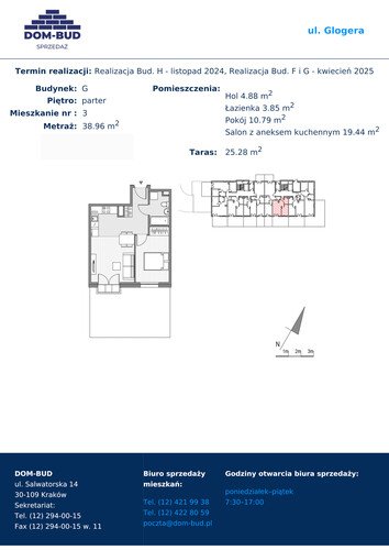 Plan Dom-Bud M. Szaflarski Spółka Jawna mieszkanie w inwestycji ul. Glogera ul. Glogera, bud. G