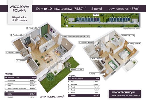 Plan Techniq dom w inwestycji ul. Wrzosowa Wrzosowa Polana