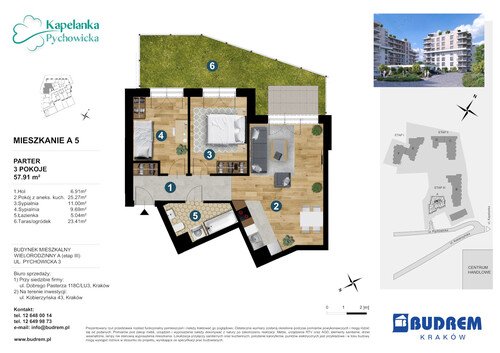 Plan BUDREM mieszkanie w inwestycji ul. Pychowicka 3 Kapelanka-Pychowicka - budynek A