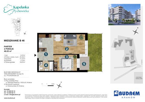 Plan BUDREM mieszkanie w inwestycji ul. Pychowicka 3A Kapelanka-Pychowicka - budynek B