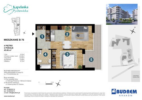 Plan BUDREM mieszkanie w inwestycji ul. Pychowicka 3A Kapelanka-Pychowicka - budynek B