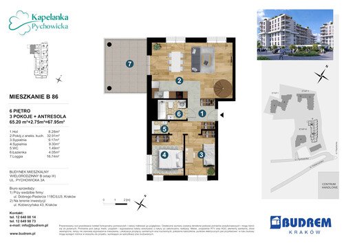 Plan BUDREM mieszkanie w inwestycji ul. Pychowicka 3A Kapelanka-Pychowicka - budynek B