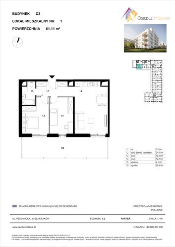 Plan KG Group Sp. z o.o. mieszkanie w inwestycji  Osiedle Mozaika - bud. C3