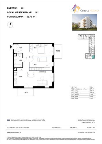 Plan KG Group Sp. z o.o. mieszkanie w inwestycji  Osiedle Mozaika - bud. C3