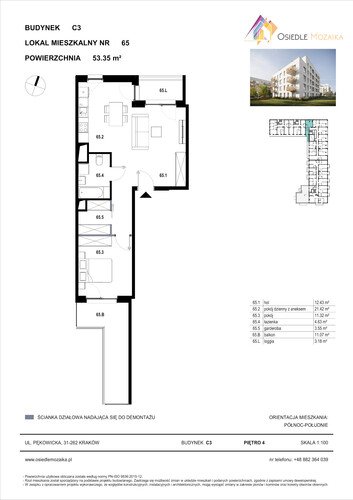 Plan KG Group Sp. z o.o. mieszkanie w inwestycji  Osiedle Mozaika - bud. C3