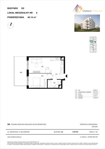 Plan KG Group Sp. z o.o. mieszkanie w inwestycji  Osiedle Mozaika - bud. D2