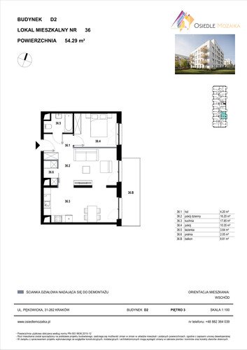 Plan KG Group Sp. z o.o. mieszkanie w inwestycji  Osiedle Mozaika - bud. D2