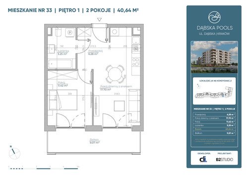 Plan Dasta Invest Sp. z o.o. mieszkanie w inwestycji ul. Dąbska Dąbska Pools