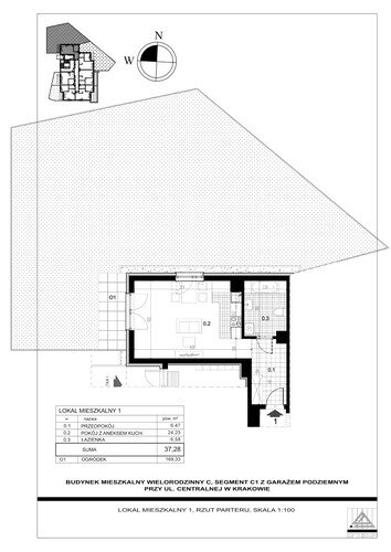 Plan Proins mieszkanie w inwestycji ul. Centralna Centralna - etap II, bud. C1