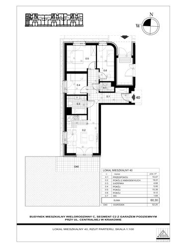 Plan Proins mieszkanie w inwestycji ul. Centralna Centralna - etap II, bud. C2