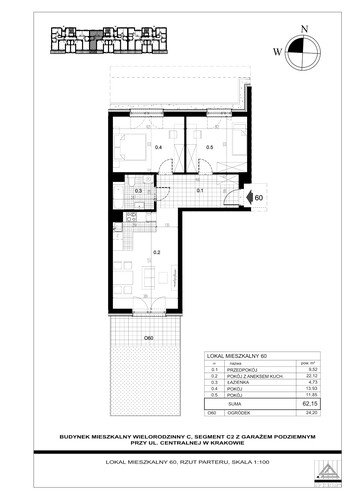 Plan Proins mieszkanie w inwestycji ul. Centralna Centralna - etap II, bud. C2