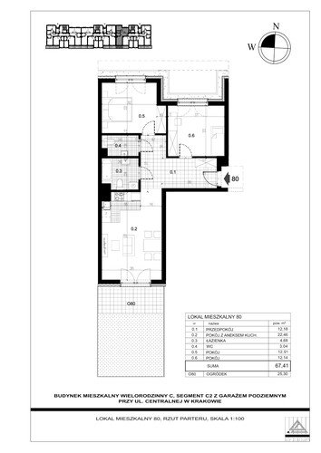 Plan Proins mieszkanie w inwestycji ul. Centralna Centralna - etap II, bud. C2