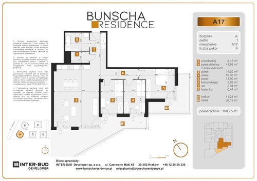 Plan Inter-Bud Developer Sp. z o.o. mieszkanie w inwestycji ul. Bunscha Bunscha Residence (wkrótce w sprzedaży) 