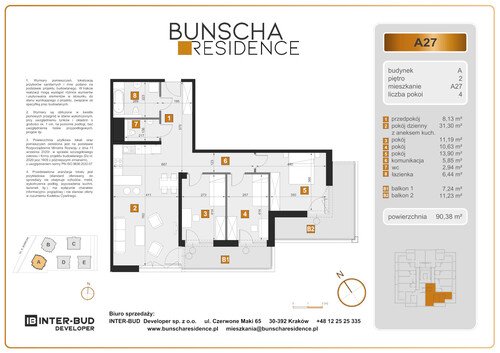 Plan Inter-Bud Developer Sp. z o.o. mieszkanie w inwestycji ul. Bunscha Bunscha Residence (wkrótce w sprzedaży) 