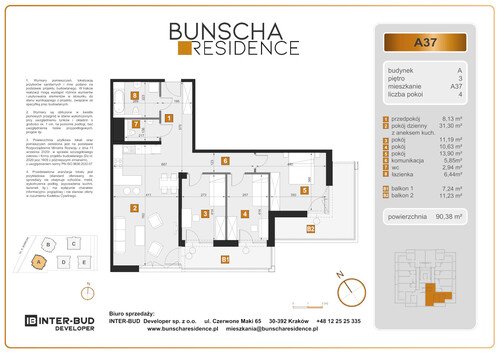 Plan Inter-Bud Developer Sp. z o.o. mieszkanie w inwestycji ul. Bunscha Bunscha Residence (wkrótce w sprzedaży) 